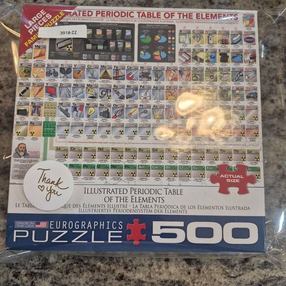Eurographics Illustrated Periodic Table of the Elements 500 pc Jigsaw Puzzle USE - Picture 6 of 9
